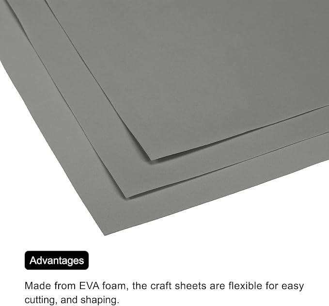 MECCANIXITY EVA Foam Sheets Grey 19.7 Inch x 17.7 Inch 0.8mm Thick Crafts Foam - Image 5
