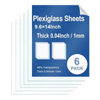 6 Pack Clear Plexiglass Sheets 9.6×14×0.04InThin PET Plexiglass Sheets by Polvtor
