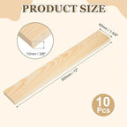 MECCANIXITY 10Pcs Wood Strips Slats, 3/8" x 1‑5/8" x 12" Thin Wood Sticks Flat - Image 2