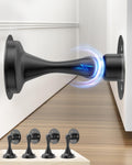 Door Stoppers Magnetic Door Catch - 4 Pack Stainless Steel Heavy Duty Door Stops for Bottom of Door, Wall & Floor Mounting No-Drill Strong Adhesive & Screws, Strong Door Holder to Keep Door Open