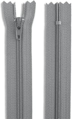 9" Medium Grey #3 Nylon Coil Non-Separating Zipper - Image 2