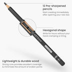 ARTEZA Drawing Sketch Pencils Set of 12, Graphite Pencils 6B to 4H, - Image 3