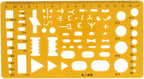 Utoolmart Drafting Templates Geometric Drawing Template Measuring Ruler Yellow by Utoolmart
