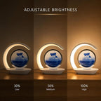 Moving Sand Art Lamp, Crescent LED Table Lamp - Image 2