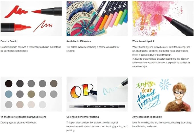 Tombow 56189 Dual Brush Pen Art Markers, Brush and Fine Tip Markers - Image 13