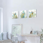 Abstract Birds Canvas Wall Art: Colorful Birds in Grass Artwork Animal Painting - Image 5