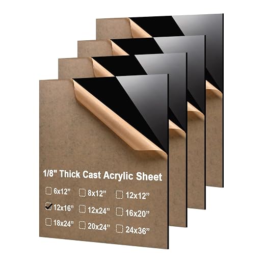 KINLINK 12x16 Plexiglass Sheets 1/8 inch Thick - 3mm Black Cast Acrylic Sheet by KINLINK