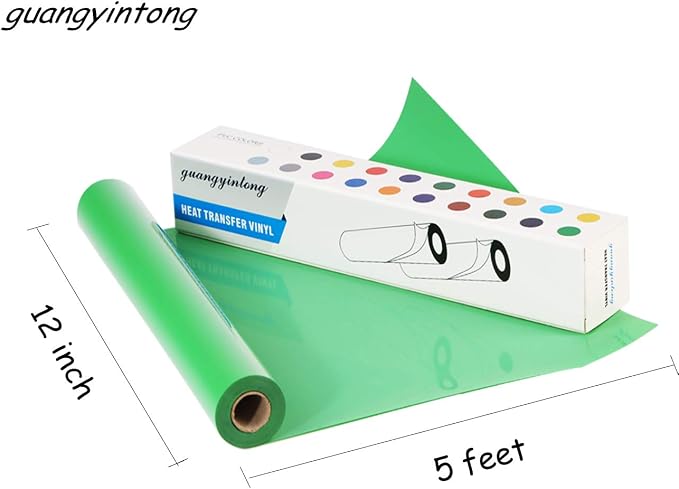 guangyintong Heat Transfer Vinyl Fruit Green HTV Rolls, Glossy Surface HTV Vinyl - Image 2