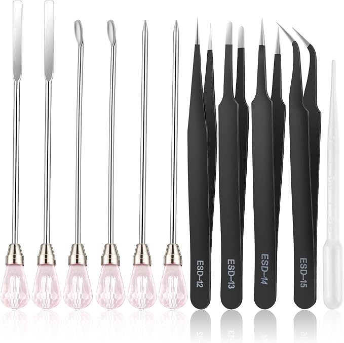 11 Pcs Resin Spoon Tools Kit-Metal Stir Sticks Resin Spoons Poke Needle by ColoryourlifewithMSDADA