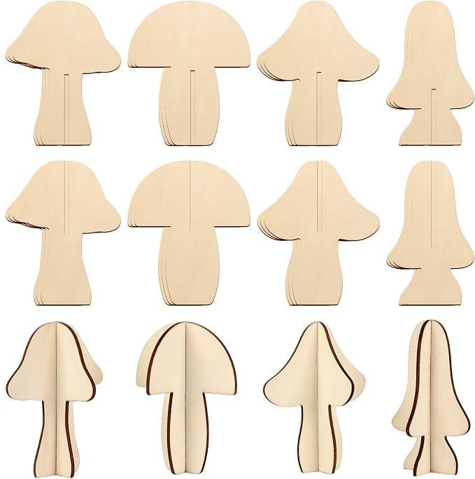 COCHIE DIY 3D Wood Crafts to Paint, Paintable Unfinished Wooden Slices by COCHIE
