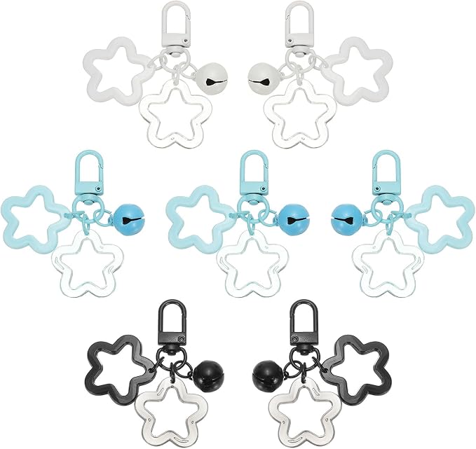PATIKIL Star Keychain, Candy Color Acrylic Pentagram Keychain Stars Charms Bell by PATIKIL