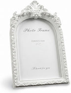 Cuspin 5x7 Picture Frame White Arched Frames, Vintage Ornate Resin Photo Frame by Cuspin