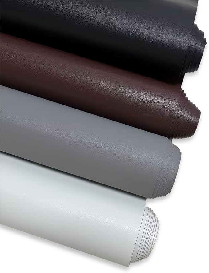 White Faux Leather Fabric 39"×55" Smooth Grain Upholstery Vinyl - Image 8