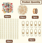 Keychain Making Kit DIY Bag Charm Kit 30 Charms 10 Keychain Clips Key Chain Kit - Image 2
