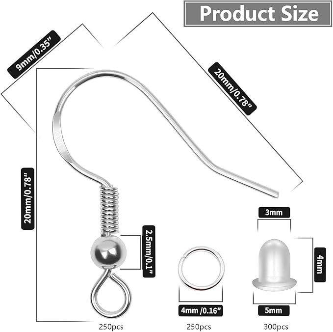 Hypoallergenic Earring Hooks, Ear Wires, Jump Rings, Fish Hooks - Image 4