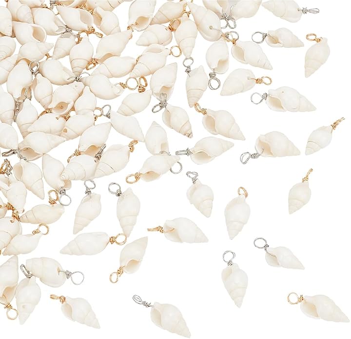 PH PandaHall Shell Pendants Spiral Seashells Craft Charms Cowrie Sea Shells by PHPandaHall