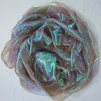 Coffee Brown Iridescent Organza Fabric - Image 8