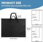 ZKOO 24 x 36 Inch Art Portfolio Bag, Large Size Art Case Light Weight - Image 2