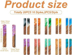 FASHEWELRY 20Pcs Resin Wood Earring Charms Rectangle Wooden Earring Blanks Bar - Image 6
