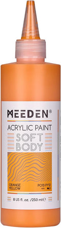 MEEDEN Orange Yellow Acrylic Paint: Matte Finish 250ml/8.45oz Soft Body Bulk by MEEDEN