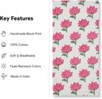 E-Tailor® Hand-Block Printed Pre-Cut Floral Cotton Fabric - Image 3
