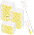 52 Count Disposable Duster Refills for Cleaning, 180° Dusters Refills Compatible with Swiffer Handles (Yellow, 50 Count Dust Removal Brushes + 1 Standard Handle + 1 Extended Handle)