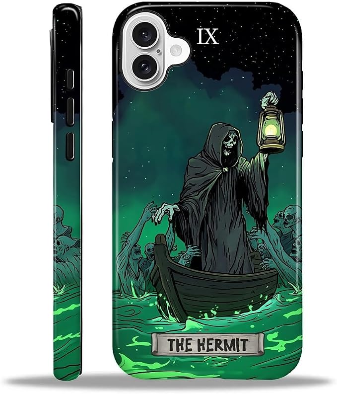 ZHEGAILIAN Case for iPhone 16, The Hermit Night Skull Durable Shockproof by Home