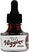Higgins Brown Pigmented Drawing Ink by Higgins