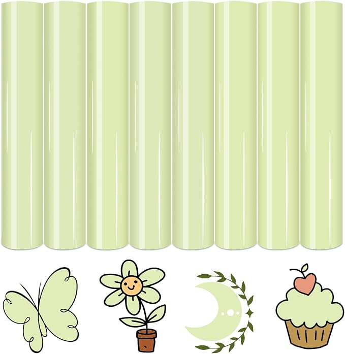 HTVSTD Tea Green Boho HTV Heat Transfer Vinyl 8pcs 12×10in Iron on Vinyl | by CraftingEveryday