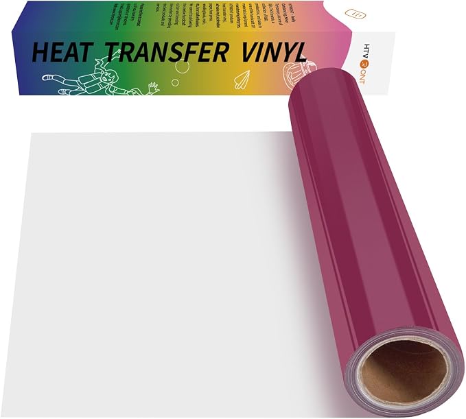 HTVRONT Heat Transfer Vinyl Maroon HTV Roll-12" x 15ft HTV Vinyl by HTVRONT