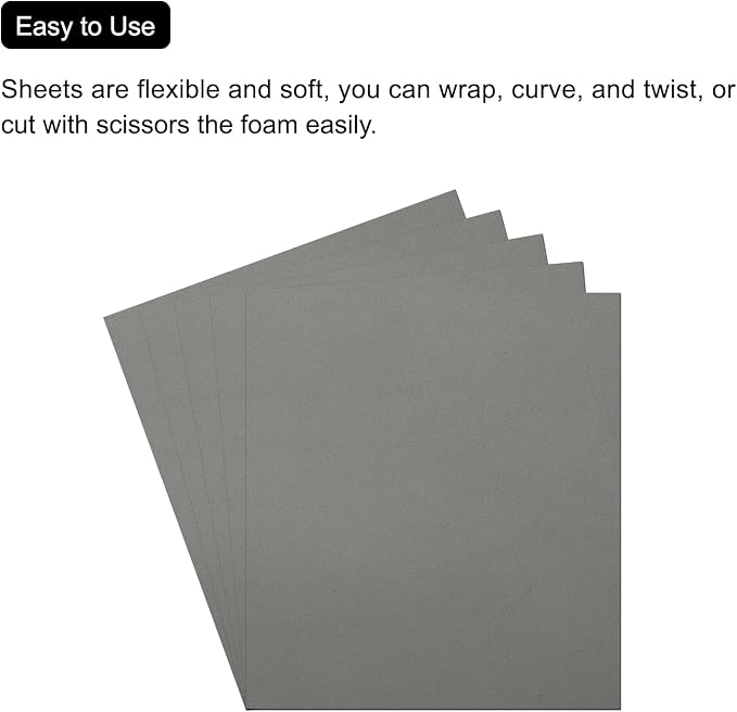 MECCANIXITY EVA Foam Sheets Grey 19.7 Inch x 17.7 Inch 0.8mm Thick Crafts Foam - Image 4