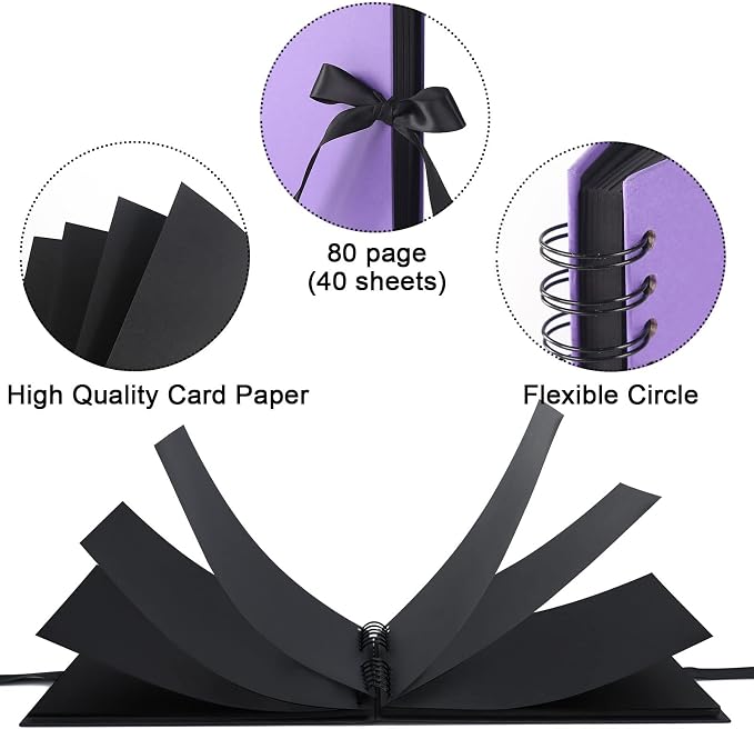 Vienrose Scrapbook Album 80 Pages, DIY Photo Album - Image 5