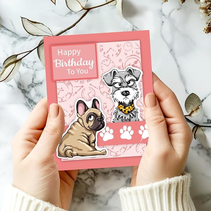 Animal Stamps and Dies for Card Making Layered Comic Dog Silicone Clear Stamps - Image 6