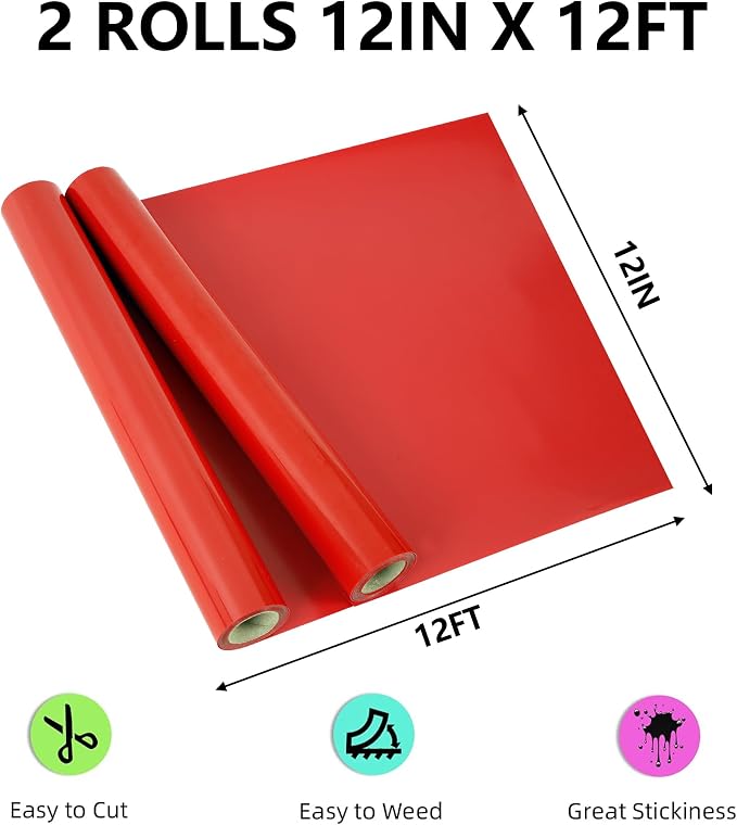 RENLITONG Red Heat Transfer Vinyl - Image 2