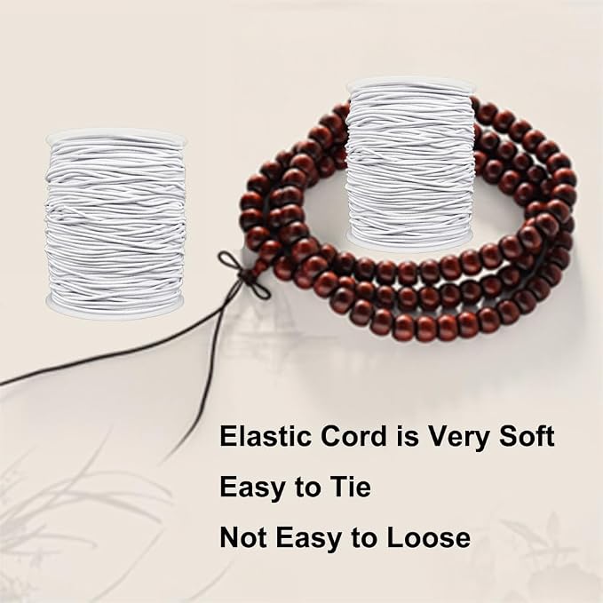 LUSTEMBER Stretchy String for Bracelets, 2 Rolls 1 mm Sturdy Elastic String - Image 6