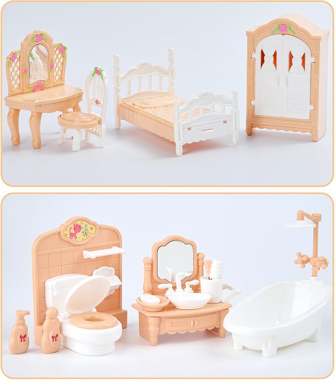 35 Pcs Dollhouse Furniture Accessories Set Mini House Furniture Small Dollhouse - Image 2