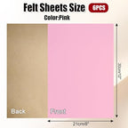 Biaungdo Pink Self Adhesive Felt Sheets, 8 x 12 Inch, Felts Fabric - Image 2
