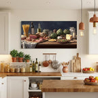 ZESTRILIA Italian Cuisine Food Still Life Wall Art, Rustic Mediterranean - Image 2