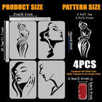 FINGERINSPIRE 4 Pcs Minimalist Figures Painting Stencil - Image 2