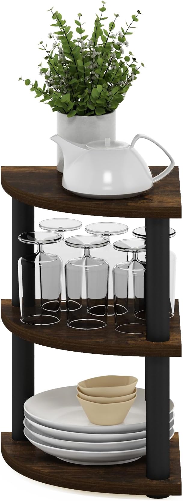 Furinno Turn-N-Tube Kitchen Countertop Organizer, 3-Tier Corner Countertop - Image 4