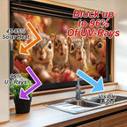 Autumn Squirrel Window Film 17.7 x 39.3 Inch Static Cling Fall Leaves Acorns - Image 4