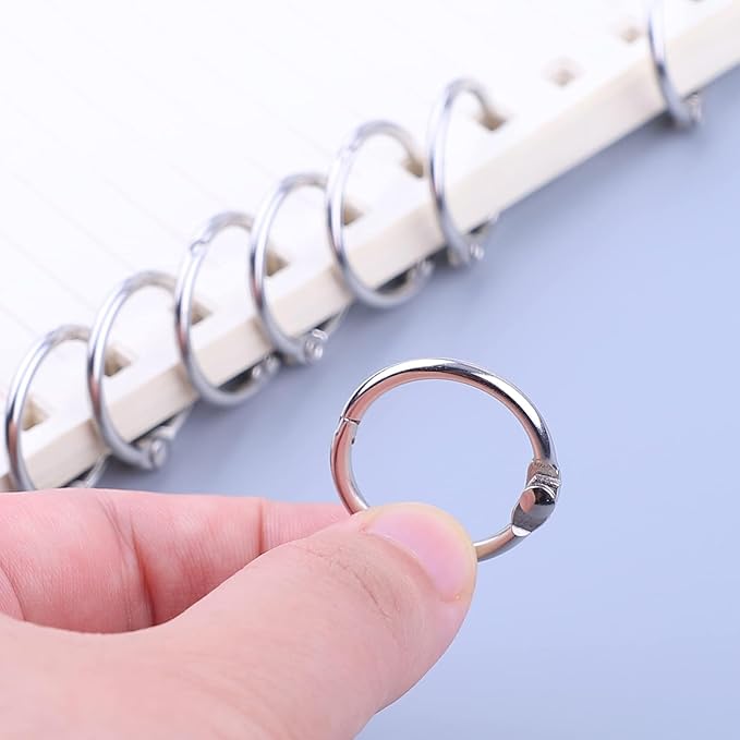 AKONEGE 1 Inch Loose Leaf Binder Rings, Metal Office Book Rings, Nickel Plated - Image 5