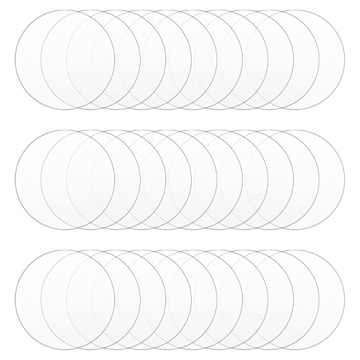 30Pcs 4 inch Clear Acrylic Discs Acrylic Circle Blanks, Round Acrylic Sheets by DARENYI