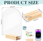 Bercoor 20 Pack 5x7 Inch Blank Clear Arch Acrylic Sign - Image 2