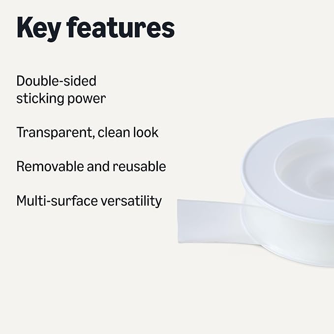 Amazon Basics Double-Sided Heavy Duty Adhesive Clear Mounting Tape, Transparent - Image 2