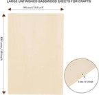 24 Pack Basswood Sheets for Crafts 12"x18"x1/8", 3mm Thick Unfinished Plywood - Image 2