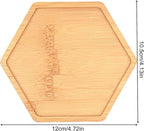4PCS Mosaic Bamboo Coasters for Crafts, Blank Base Trays, Drinking Cup Coaster - Image 2