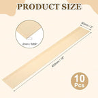 MECCANIXITY 10Pcs Wood Strips Slats, 5/64" x 2" x 16" Thin Wood Sticks Flat - Image 2