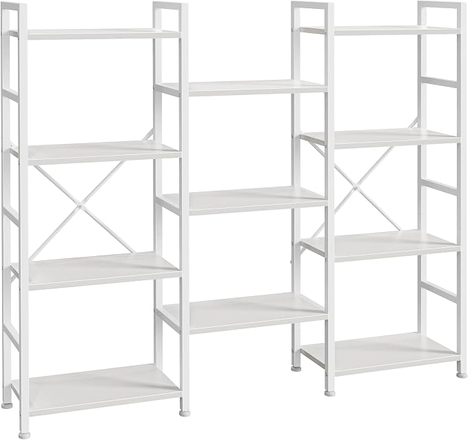 SUPERJARE Triple Bookshelf, Bookcase by SUPERJARE