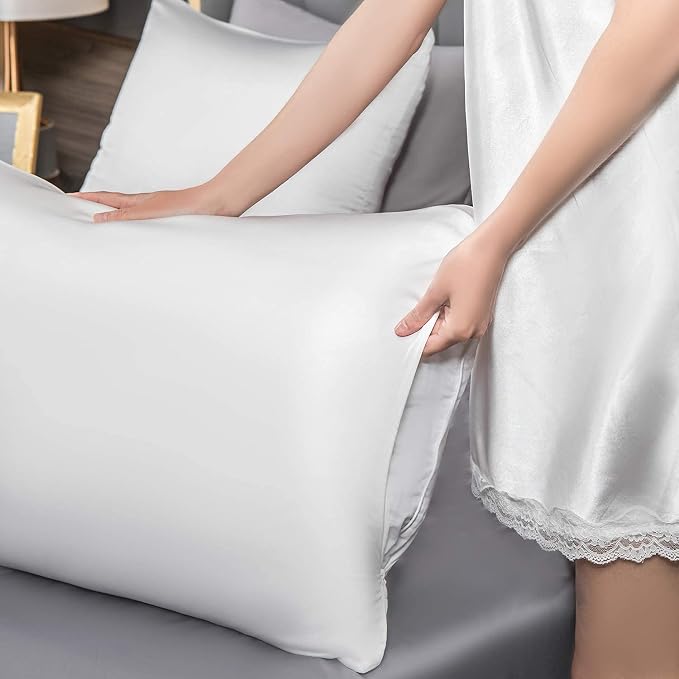 Mulberry Silk Pillowcase for Hair and Skin, King Size Cooling Silk Pillow Case - Image 6